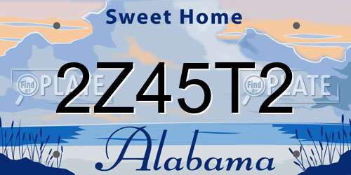 2Z45T2 Alabama License Plate