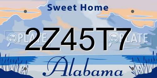 2Z45T7 Alabama License Plate