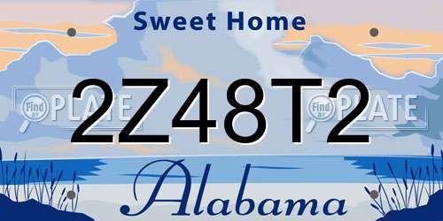 2Z48T2 Alabama License Plate