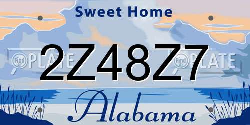 2Z48Z7 Alabama License Plate