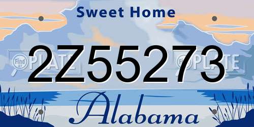 2Z55273 Alabama License Plate