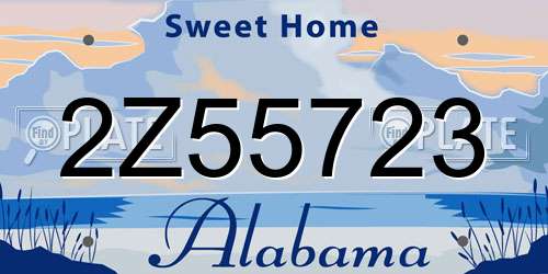 2Z55723 Alabama License Plate