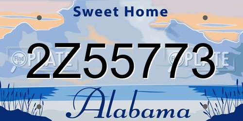 2Z55773 Alabama License Plate
