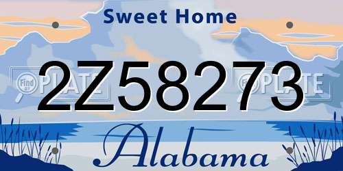 2Z58273 Alabama License Plate