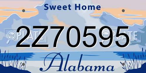 2Z70595 Alabama License Plate