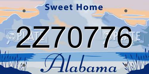 2Z70776 Alabama License Plate