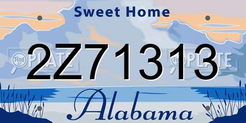 2Z71313 Alabama License Plate