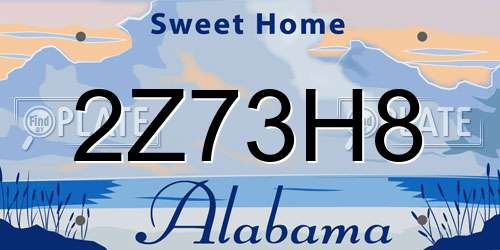2Z73H8 Alabama License Plate