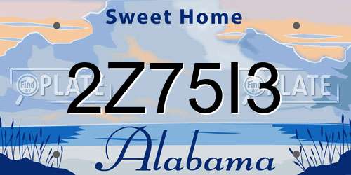 2Z75I3 Alabama License Plate