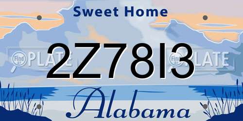 2Z78I3 Alabama License Plate