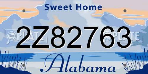 2Z82763 Alabama License Plate