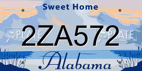 2ZA572 Alabama License Plate