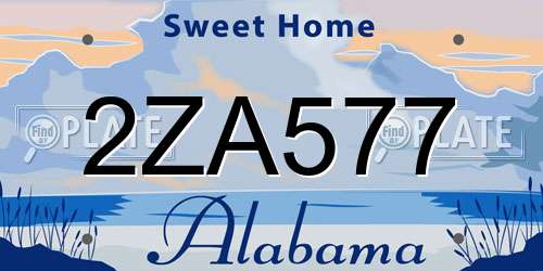 2ZA577 Alabama License Plate