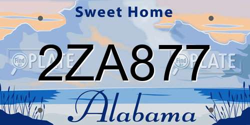 2ZA877 Alabama License Plate