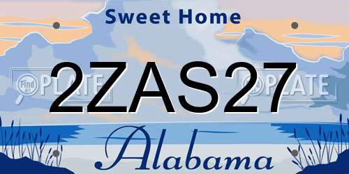 2ZAS27 Alabama License Plate