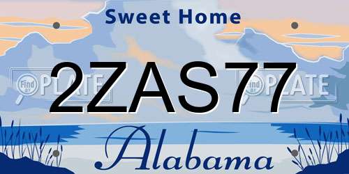 2ZAS77 Alabama License Plate