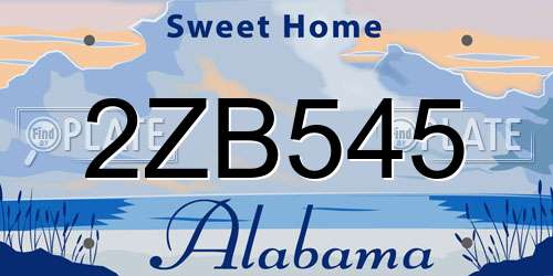 2ZB545 Alabama License Plate