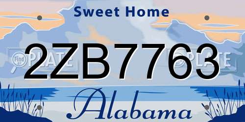 2ZB7763 Alabama License Plate