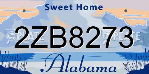 2ZB8273 Alabama License Plate