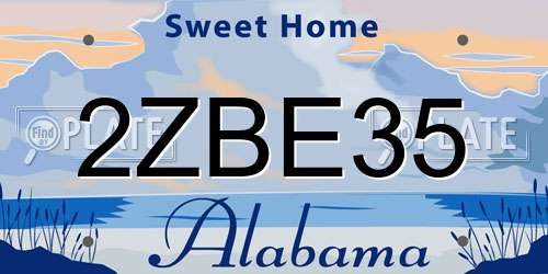 2ZBE35 Alabama License Plate