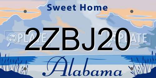 2ZBJ20 Alabama License Plate