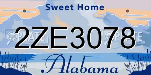 2ZE3078 Alabama License Plate
