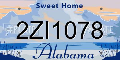 2ZI1078 Alabama License Plate
