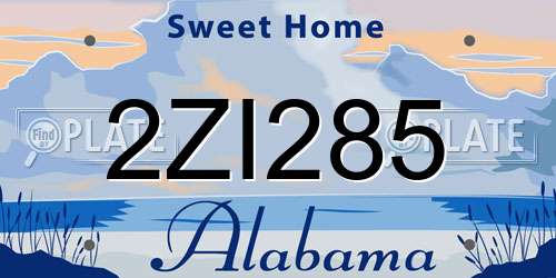 2ZI285 Alabama License Plate