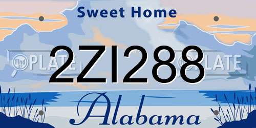 2ZI288 Alabama License Plate
