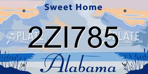 2ZI785 Alabama License Plate