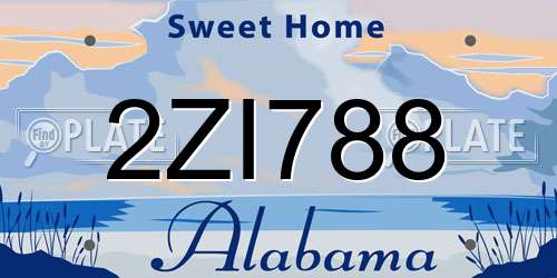 2ZI788 Alabama License Plate