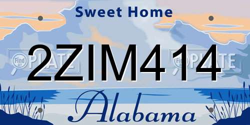 2ZIM414 Alabama License Plate