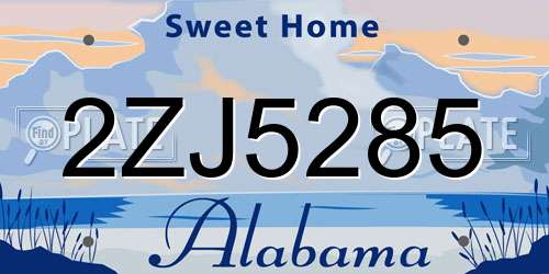 2ZJ5285 Alabama License Plate