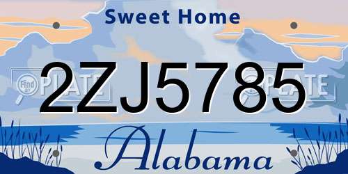 2ZJ5785 Alabama License Plate