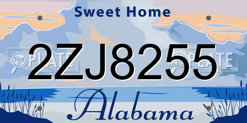 2ZJ8255 Alabama License Plate