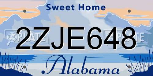 2ZJE648 Alabama License Plate