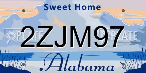 2ZJM97 Alabama License Plate