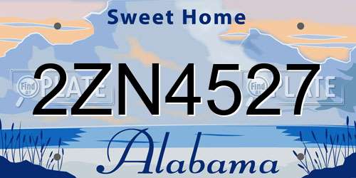 2ZN4527 Alabama License Plate