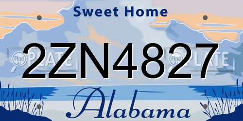 2ZN4827 Alabama License Plate
