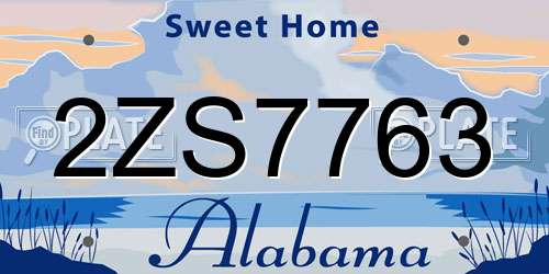 2ZS7763 Alabama License Plate