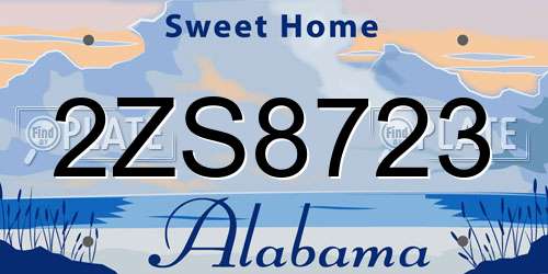 2ZS8723 Alabama License Plate