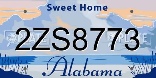2ZS8773 Alabama License Plate