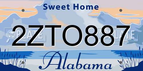 2ZTO887 Alabama License Plate
