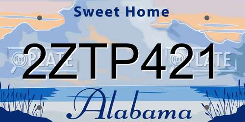 2ZTP421 Alabama License Plate