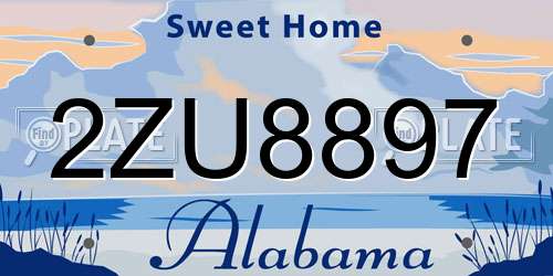 2ZU8897 Alabama License Plate