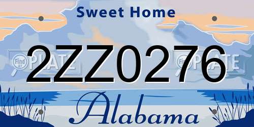 2ZZ0276 Alabama License Plate