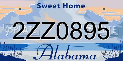 2ZZ0895 Alabama License Plate