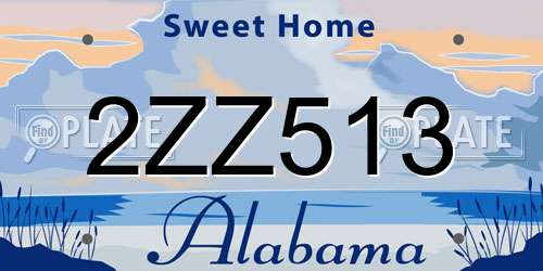 2ZZ513 Alabama License Plate