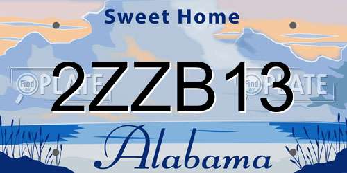 2ZZB13 Alabama License Plate