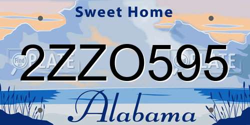 2ZZO595 Alabama License Plate